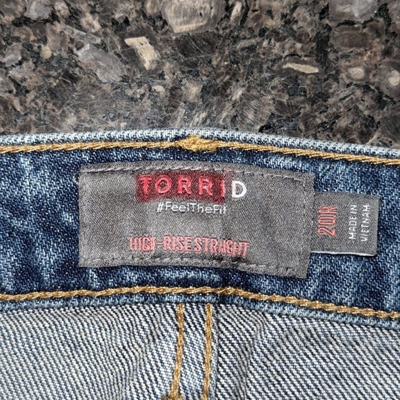 NWT Torrid Distressed High Rise Straight Classic Studded Jeans - Picture 12 of 14